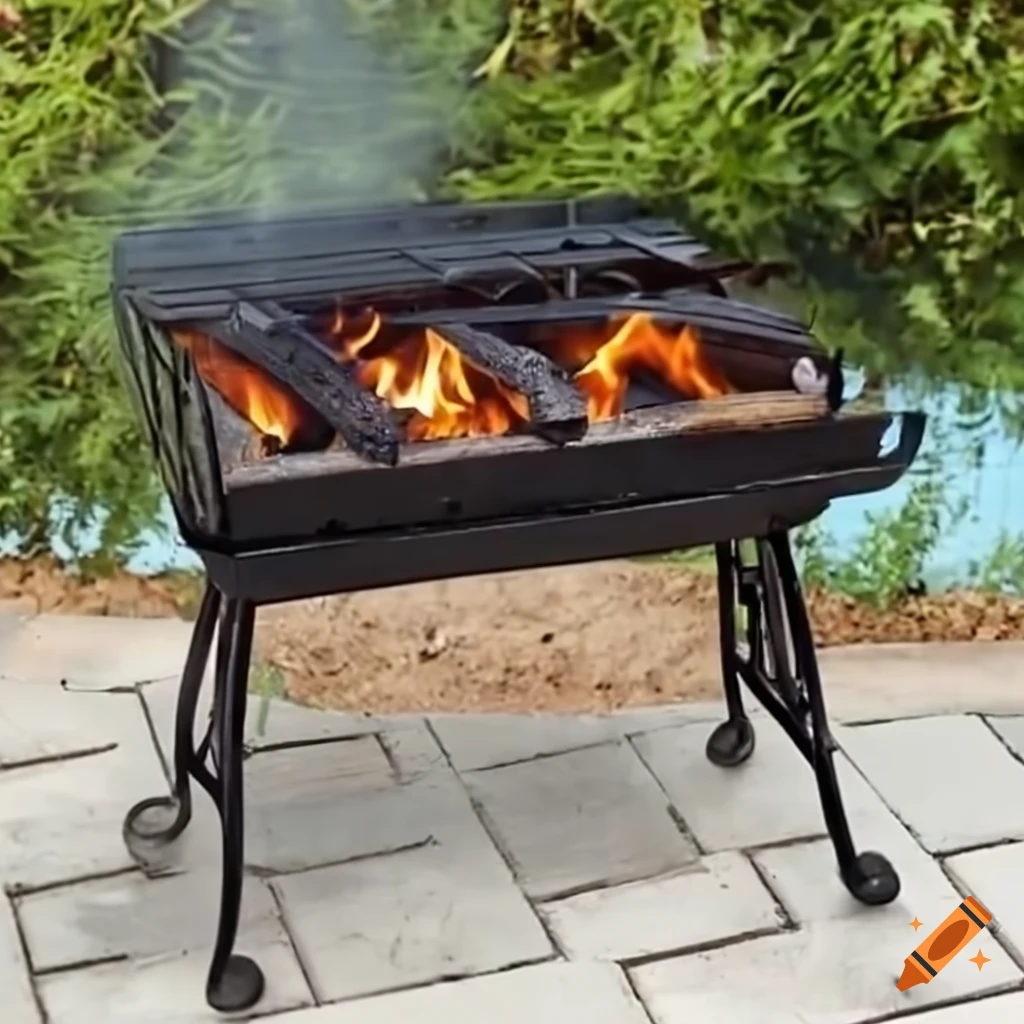 Outdoor wood-burning iron chargrill