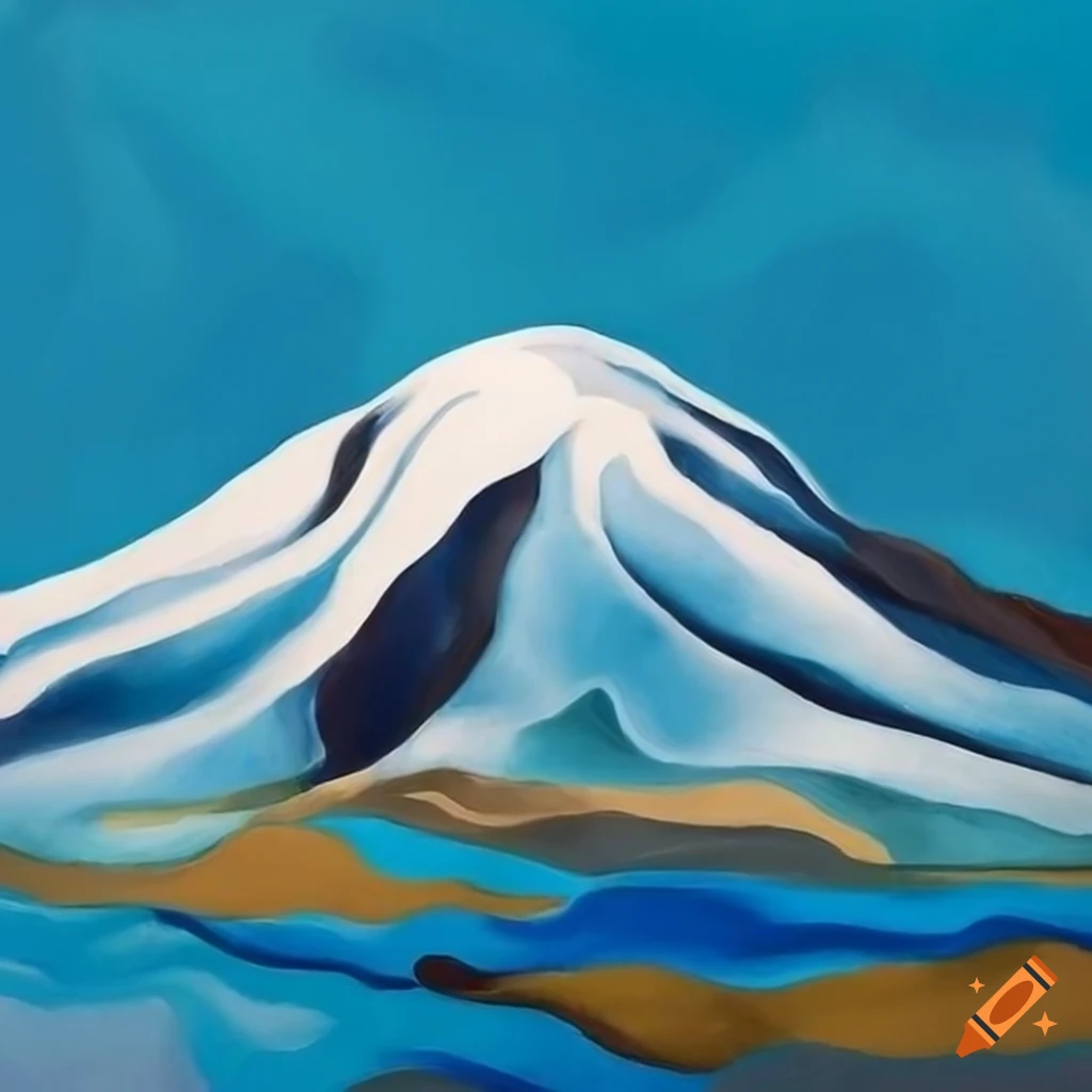 Icelandic mountains in the style of georgia o'keeffe on Craiyon