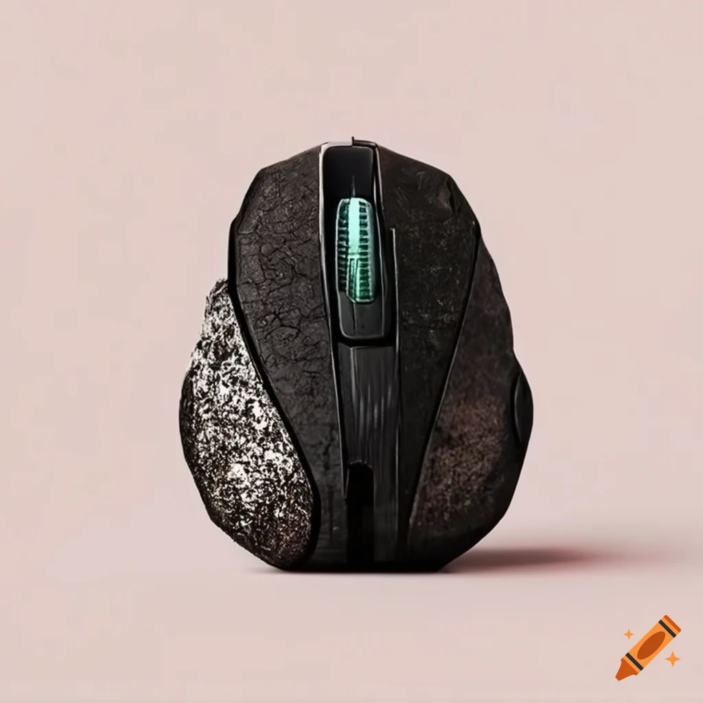 Unique computer mouse made of meteorite with widmanstetten structure on