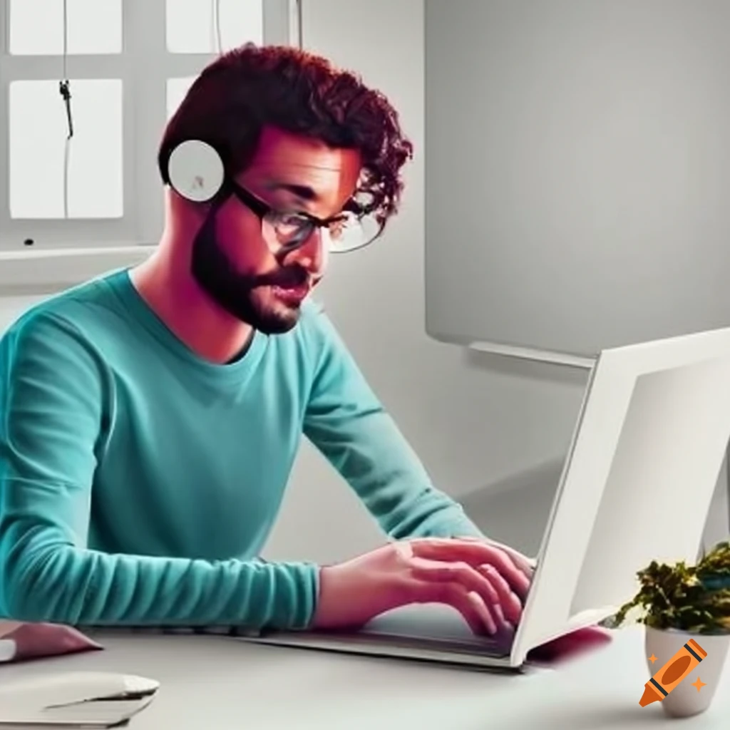 Informaticien dans son bureau