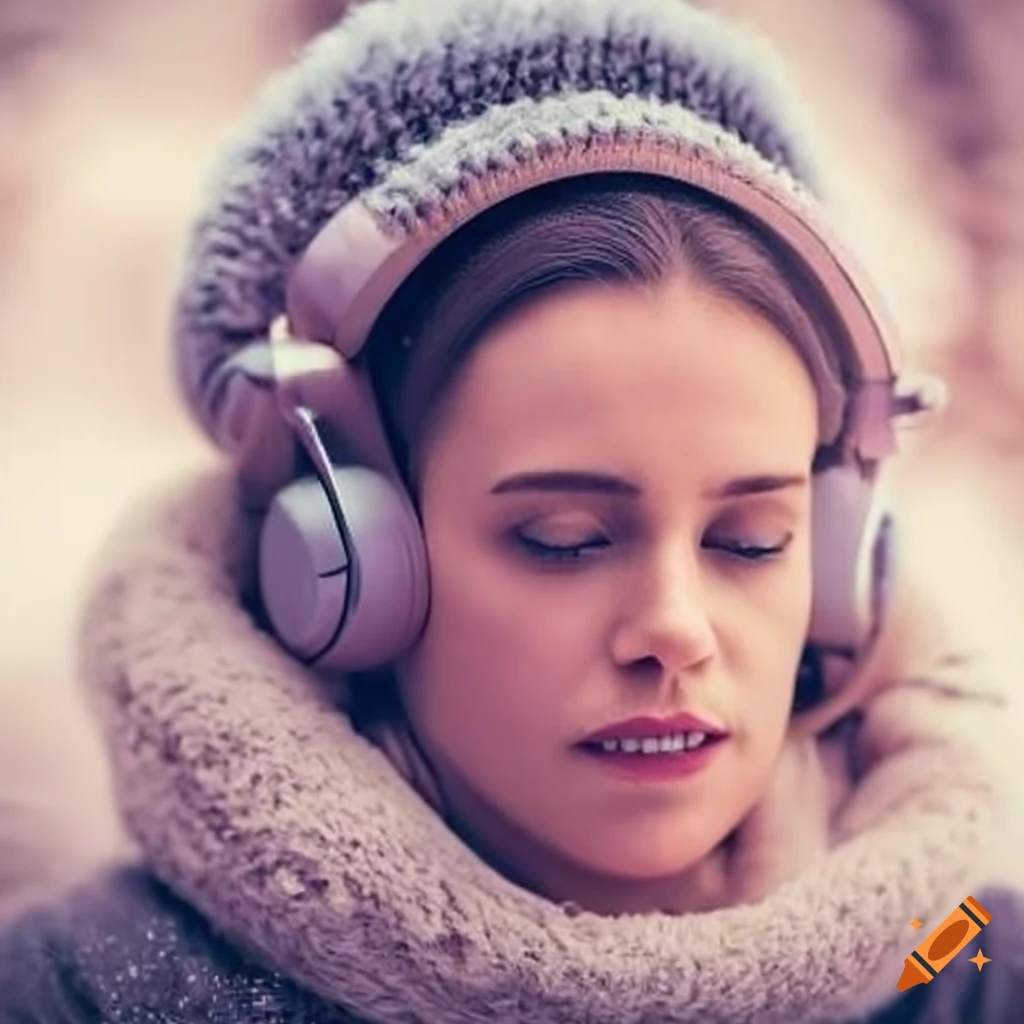 Headphones keeping ears warm in winter on Craiyon