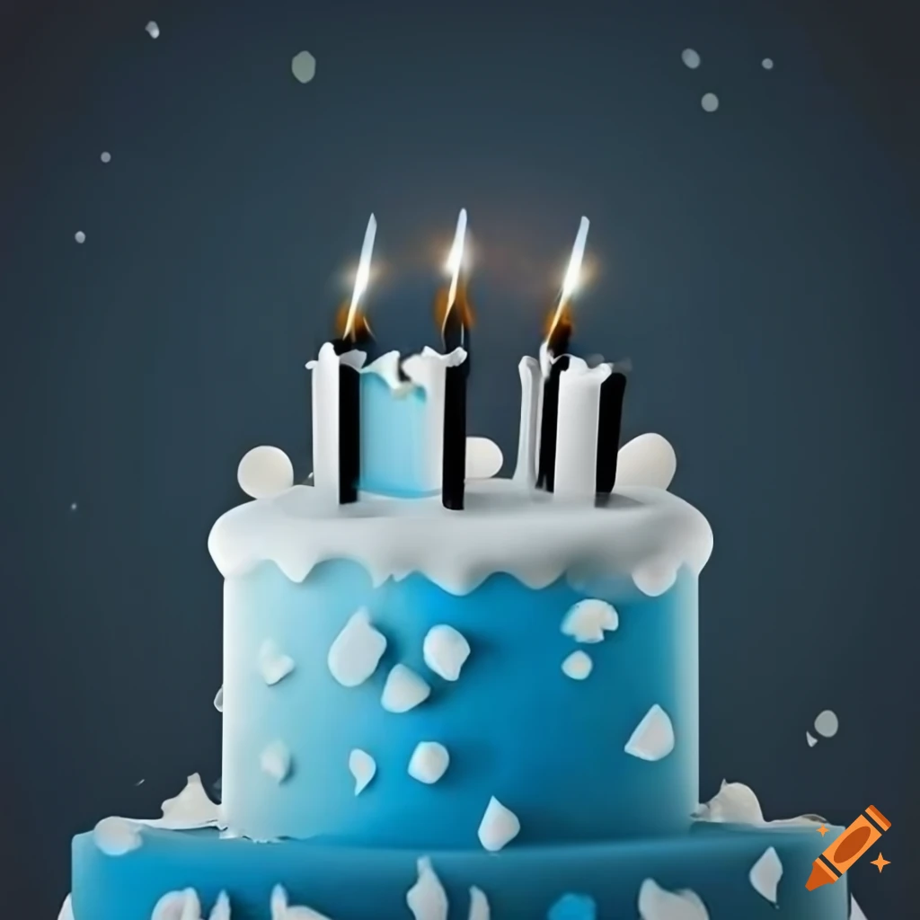 Abstract blue, black, and white birthday design