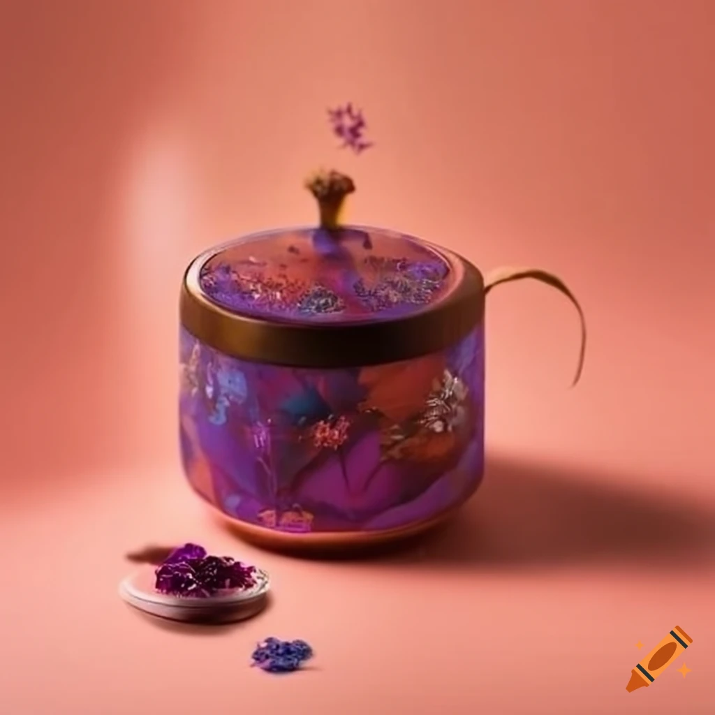 Mystical box with self-care items and herbal teas