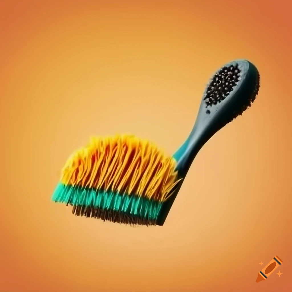 Cleaning brush with sponge and sunflower