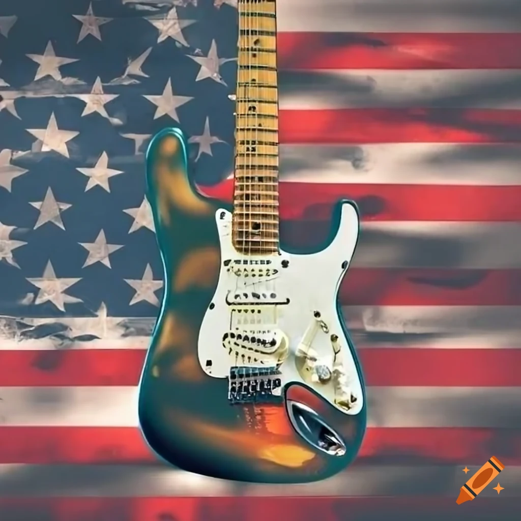 Fender Stratocaster with USA flag background