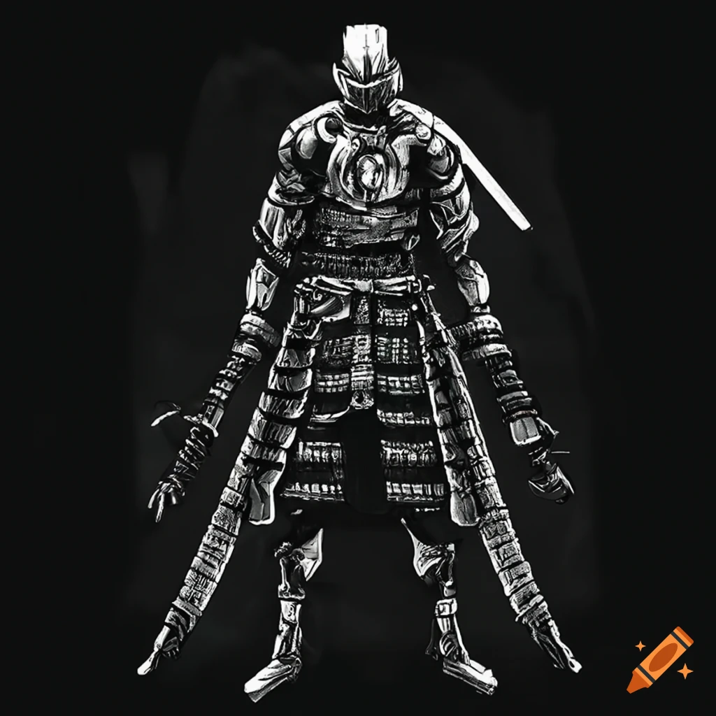 Futuristic samurai sword with cybernetic designs