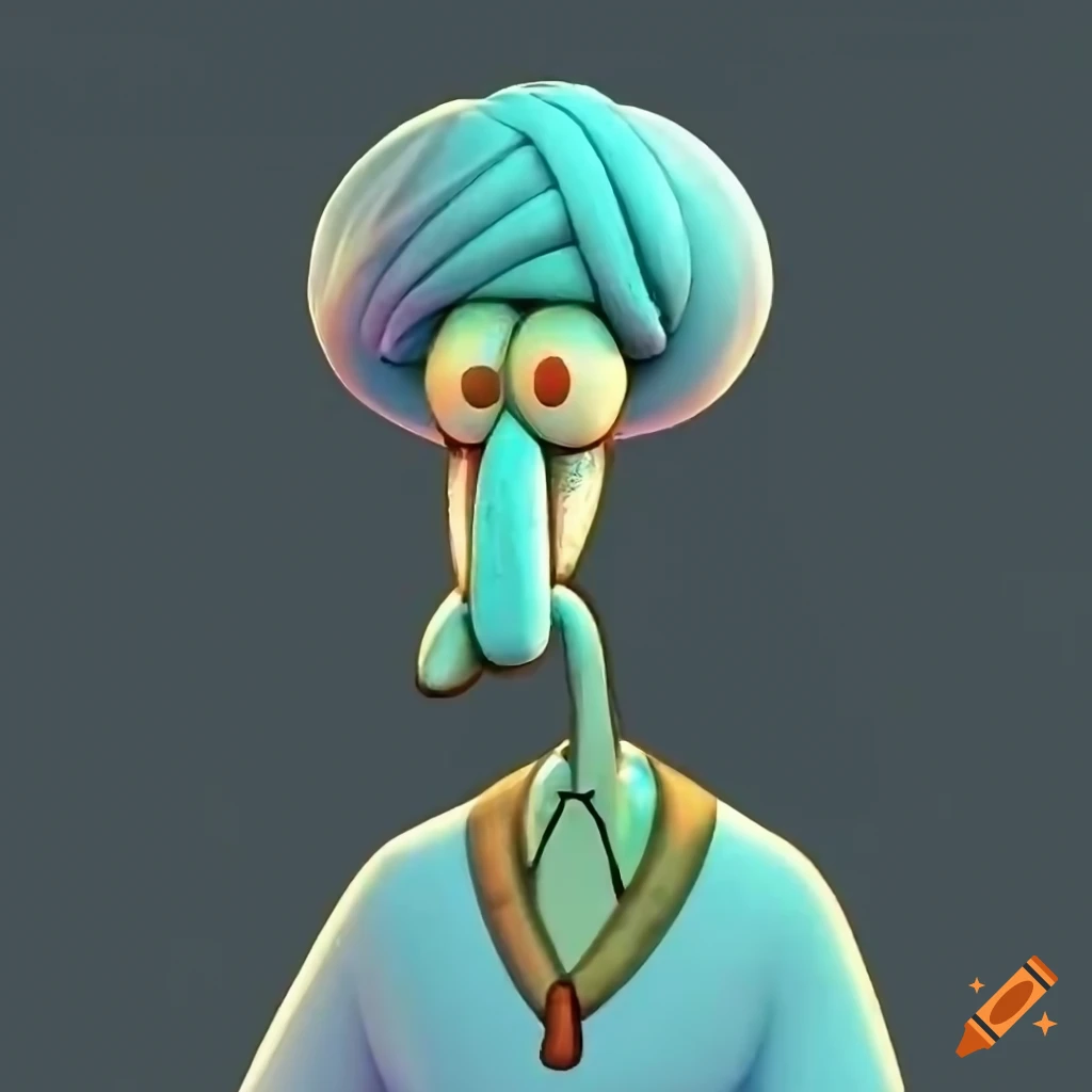 Arabian squidward wearing a turban on Craiyon
