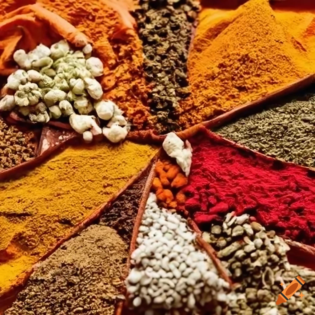 Indian spices in colors of the Indian flag
