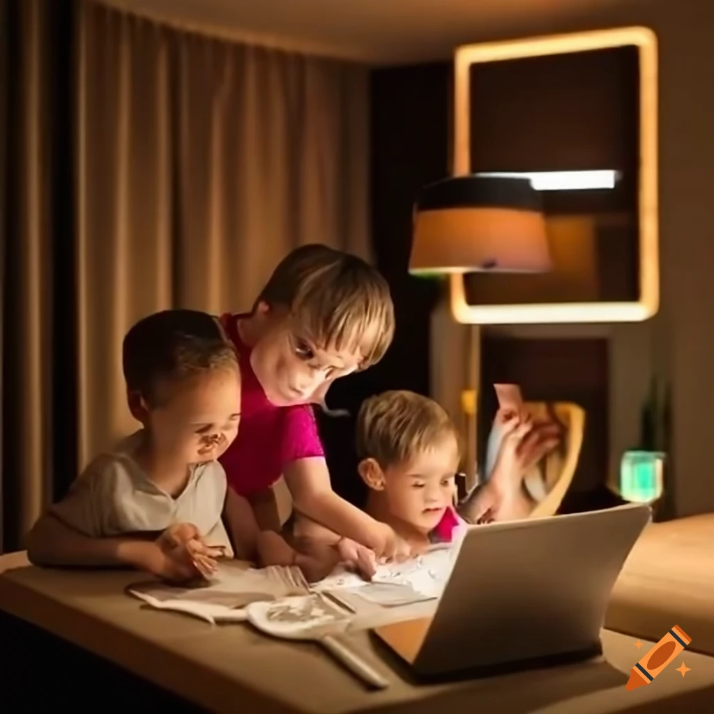 Kids working at a hotel