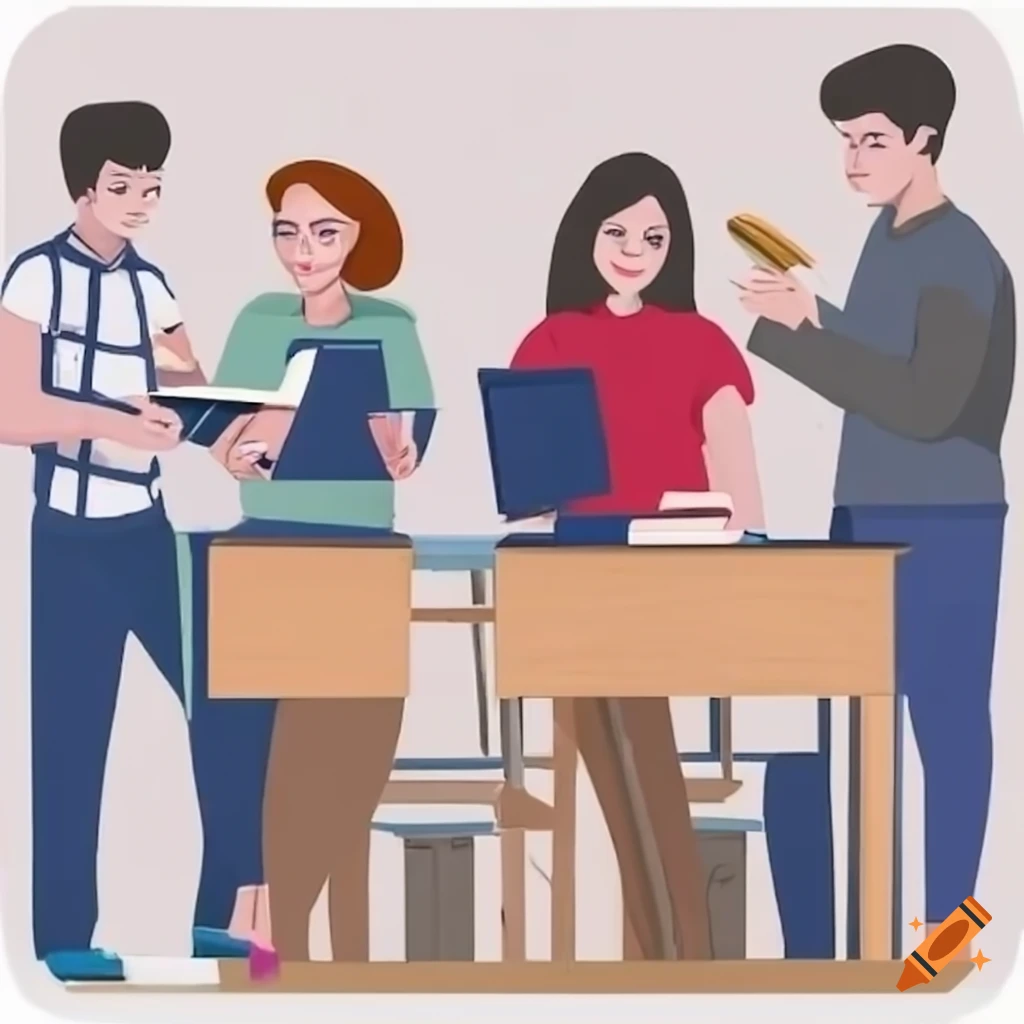 Group of students studying