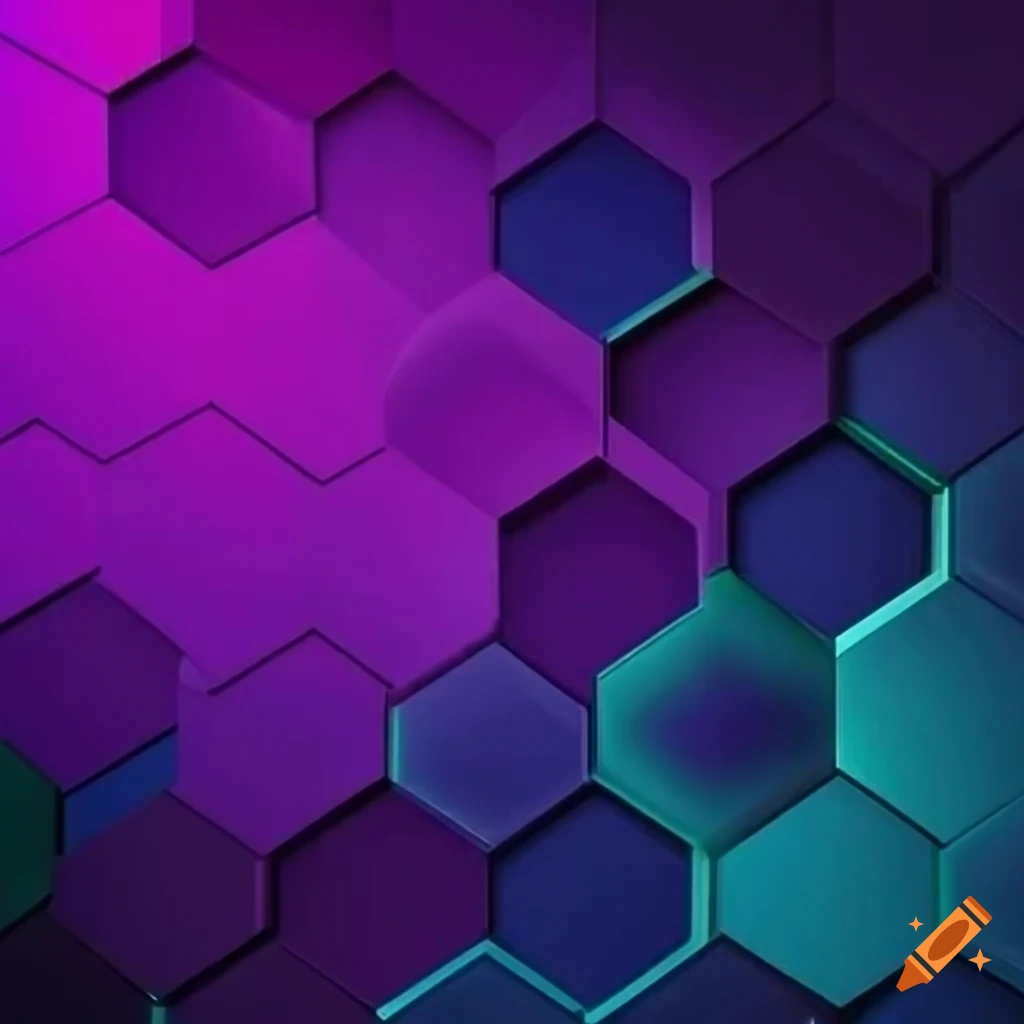 Geometric purple hexagon design in high definition