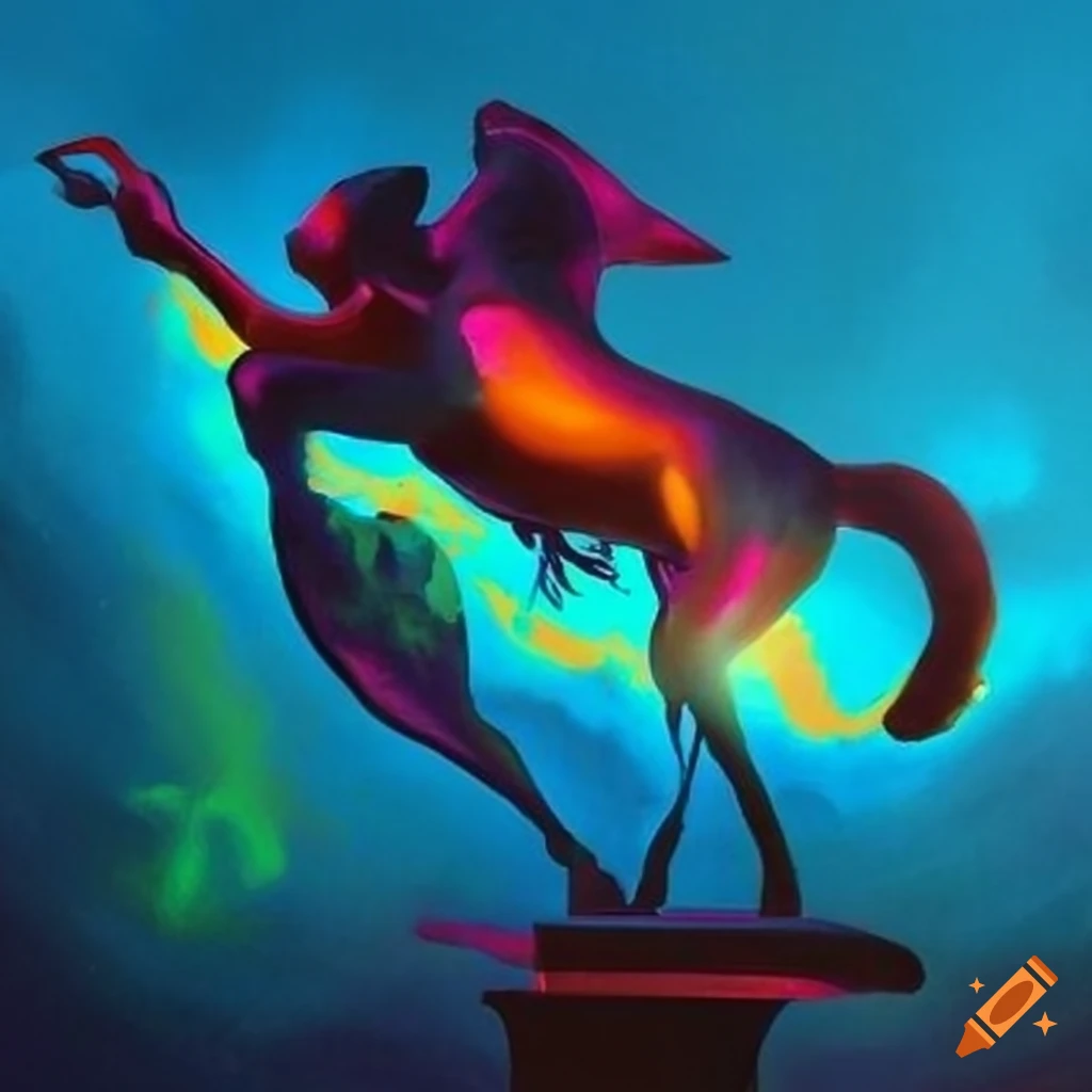 Eduard Zimmermann riding a rocket in neon colors