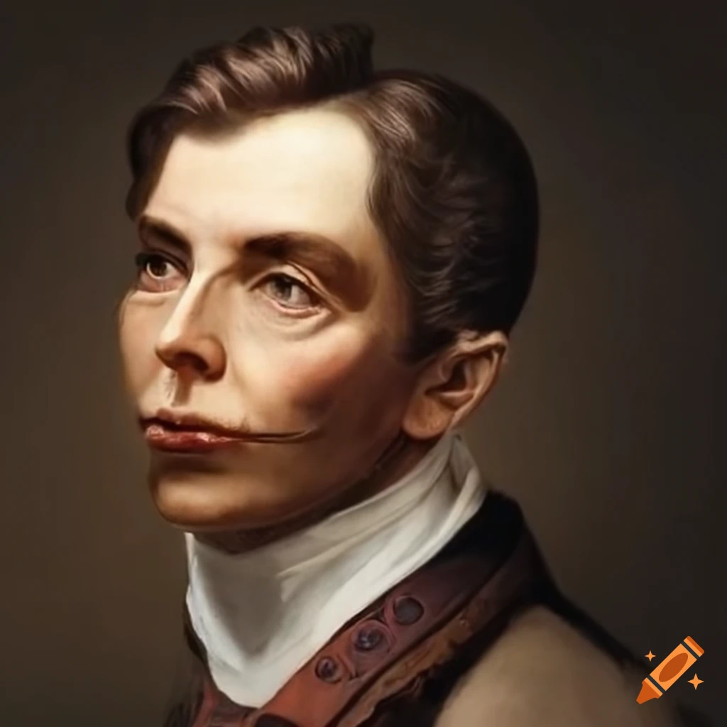 Historical man in 19th-century barber attire in a barbershop