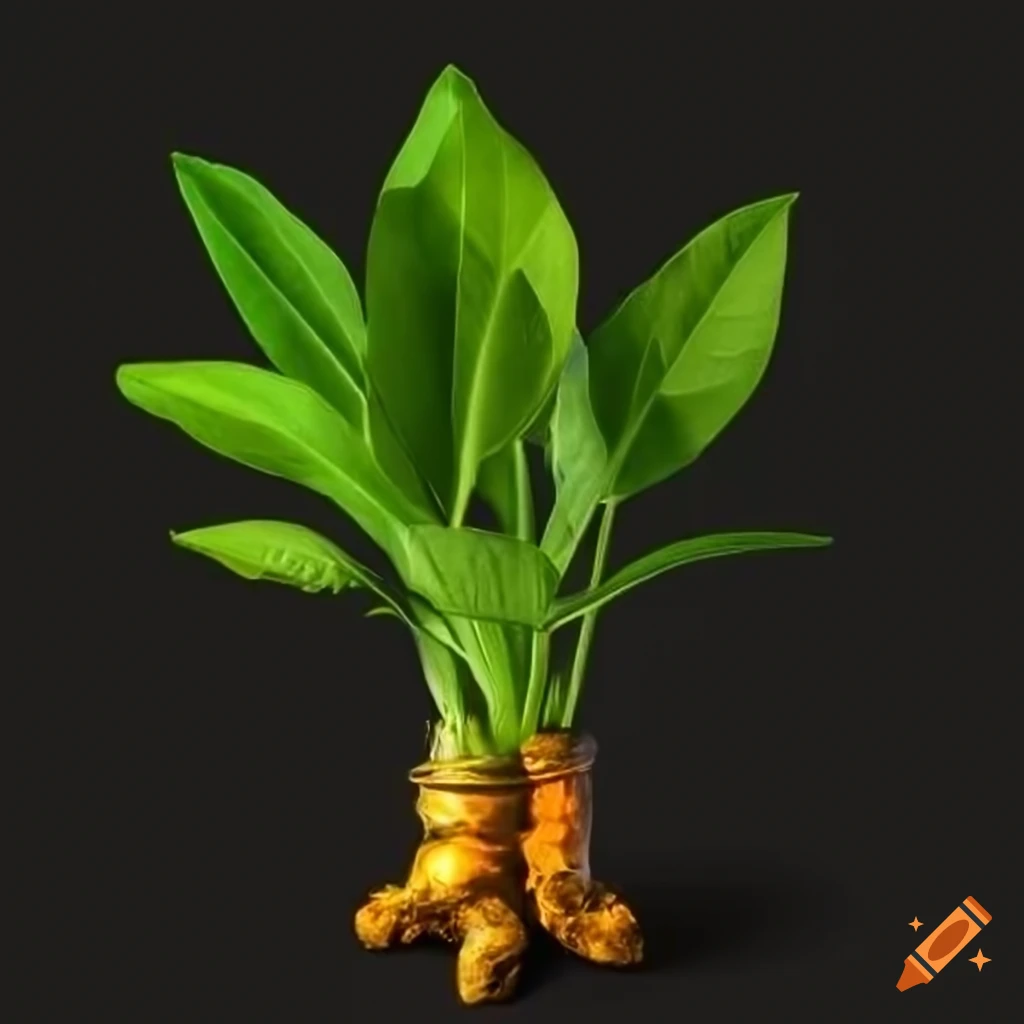 Realistic image of a turmeric plant