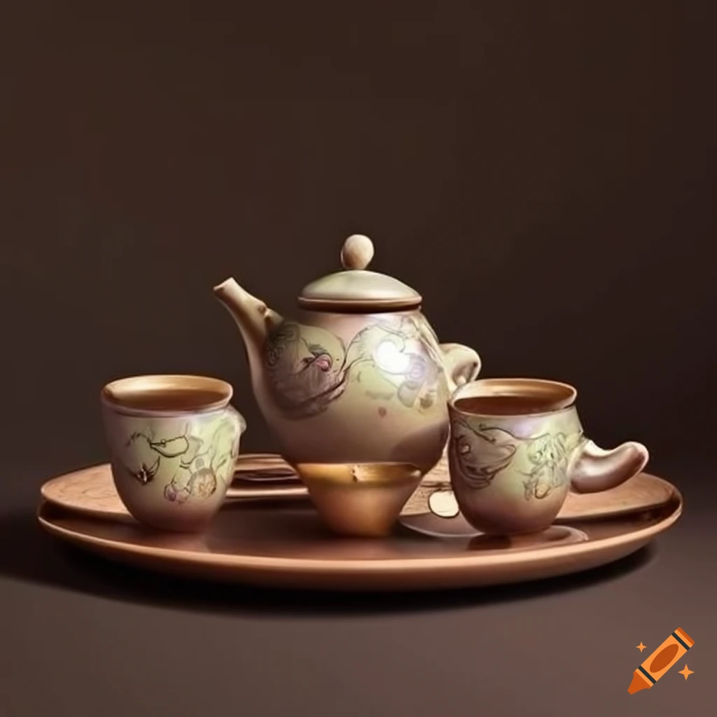 Chinese tea set with cups