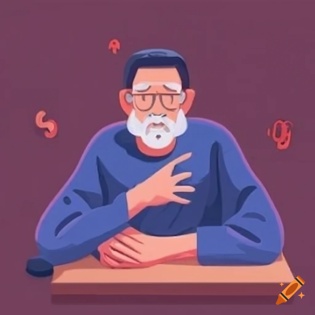 Contemplative middle-aged man in a cozy room deep in thought