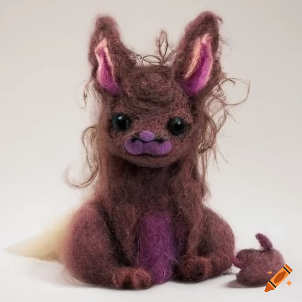 Fantasy felted wool creatures with special clothing