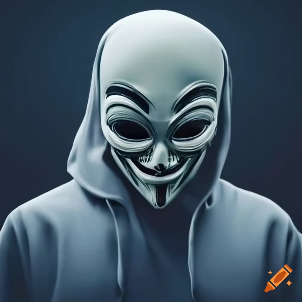 Alien wearing an anonymous mask