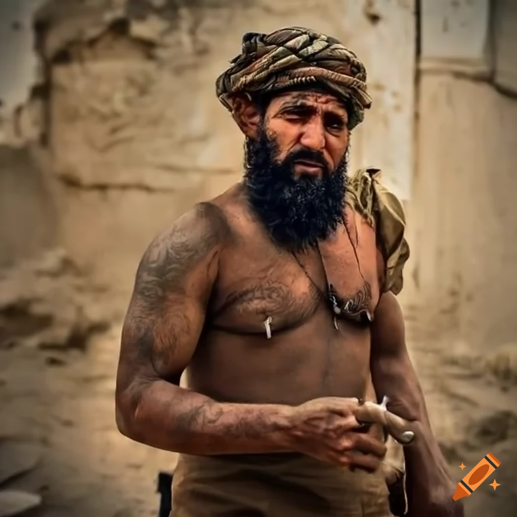 Iraqi outdoor worker with a rugged and burly appearance in a singlet
