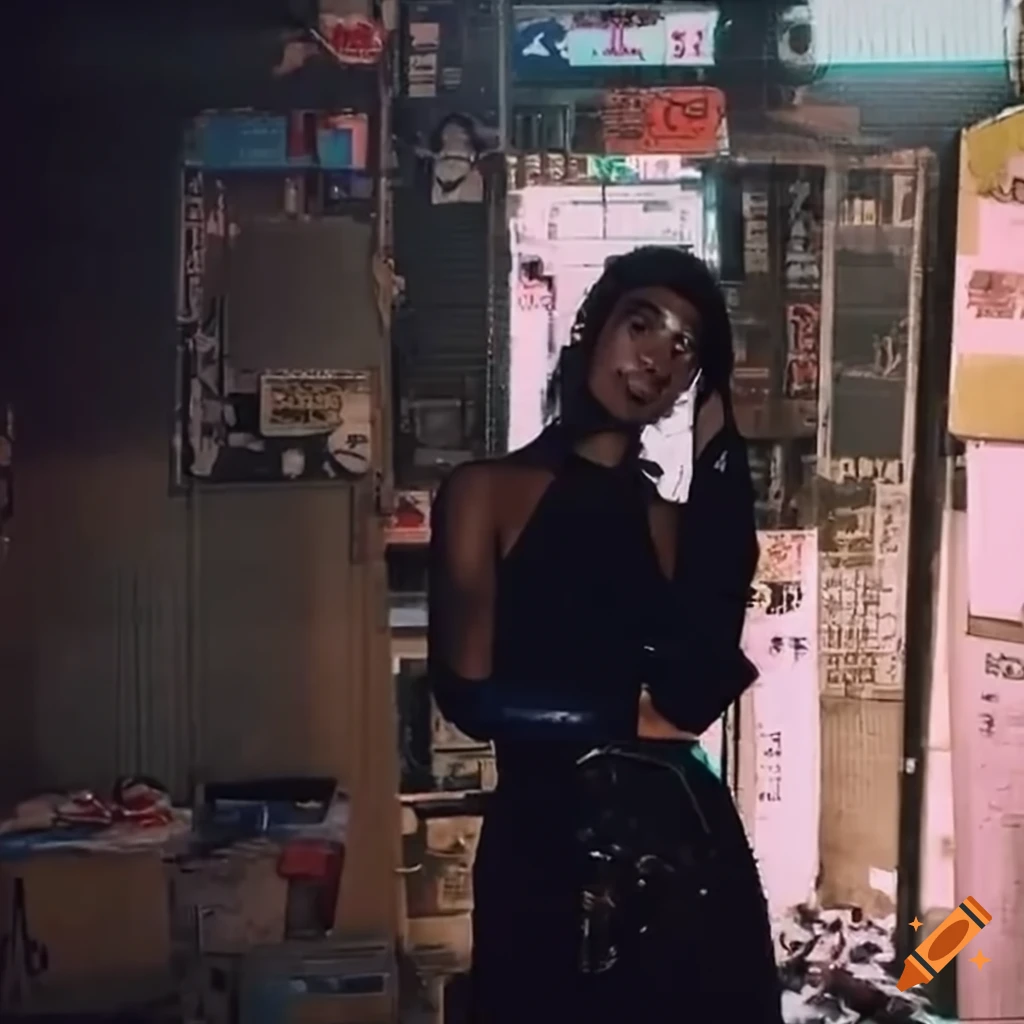 Evening VHS footage of weary cyberpunk individuals