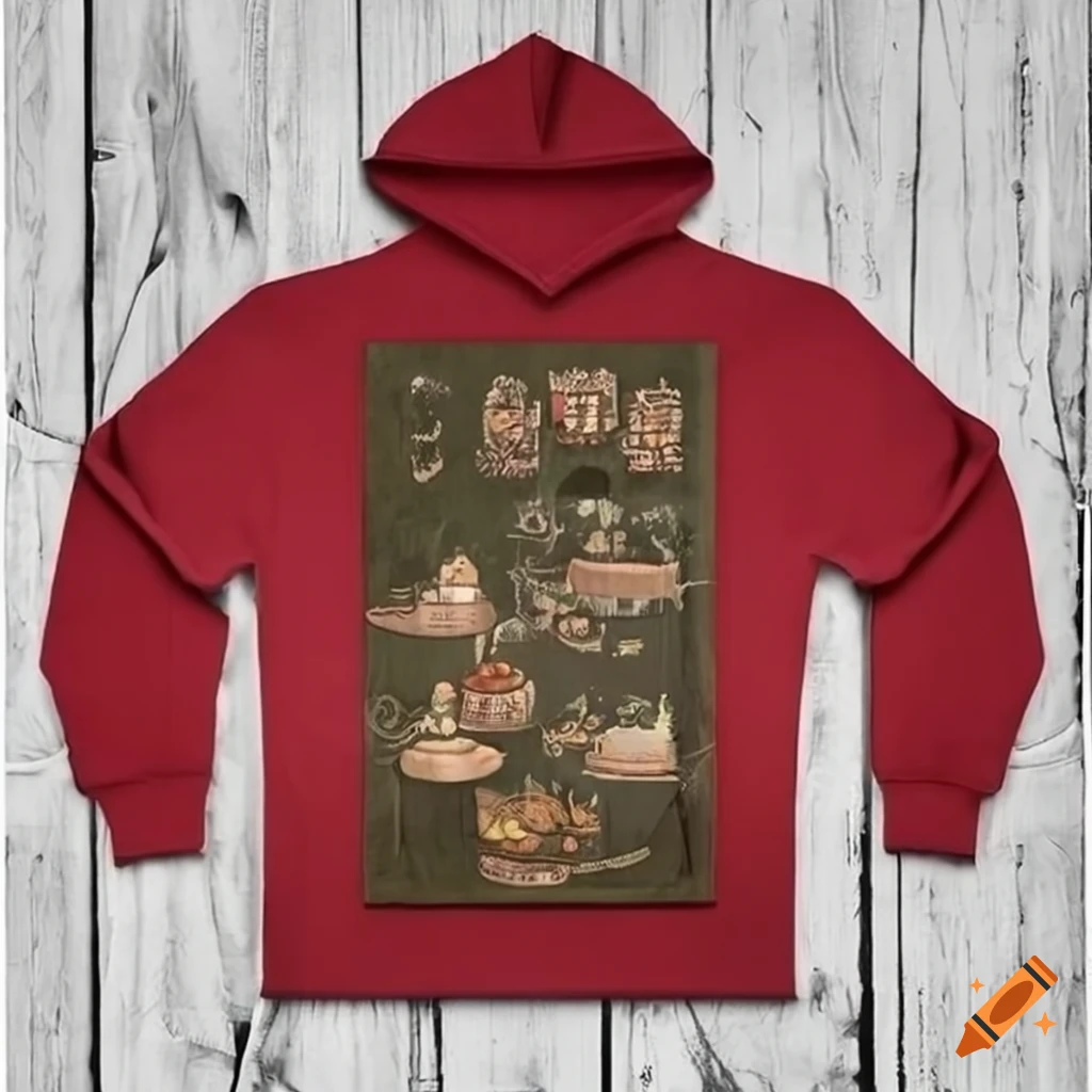 Hong xing chinese restaurant themed hoodie on white background on Craiyon