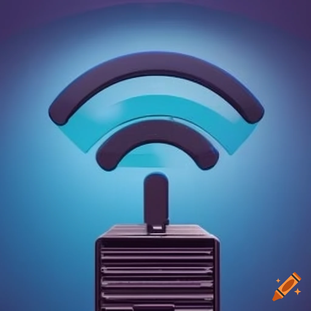 Logo for a network equipment company with wifi icon and server racks