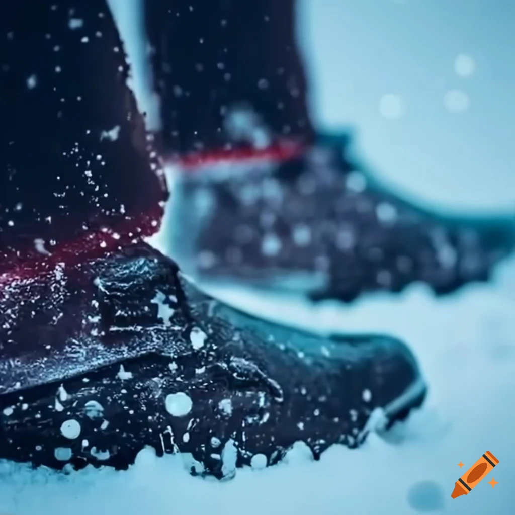 AI Autopilot shoes being worn by happy people in snowy weather