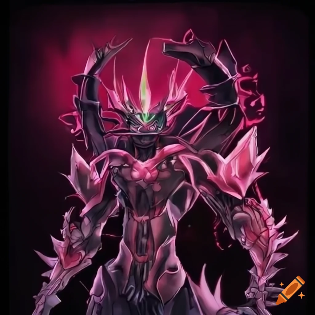 Rose-themed Magnamalo from Yu-Gi-Oh in modern style