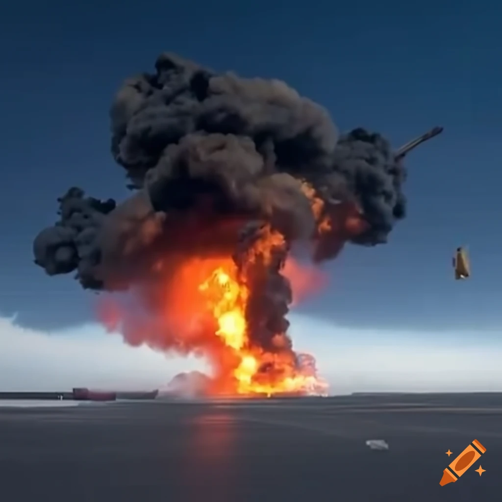 Explosion on a plane runway