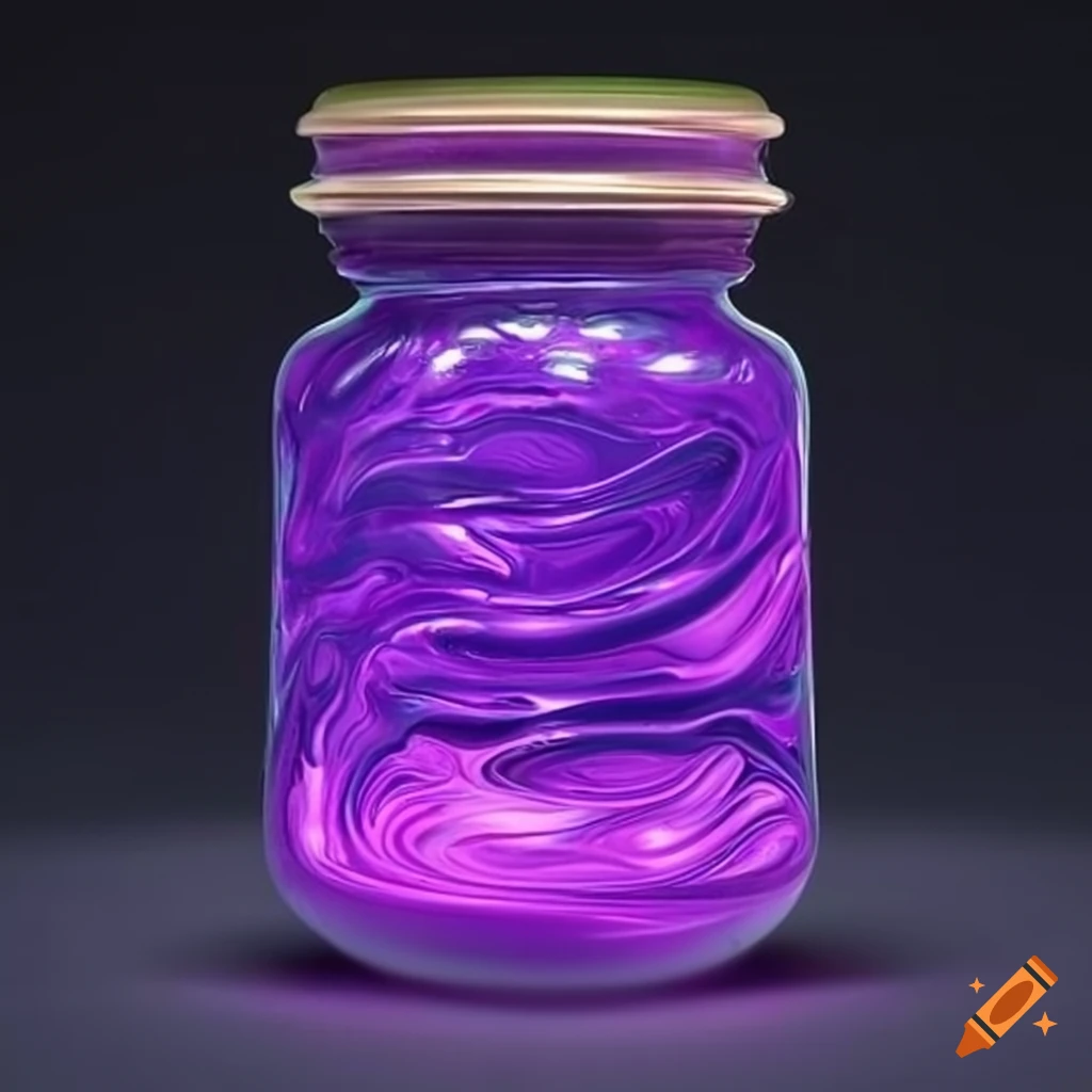 Purple and green liquid in a sci-fi jar