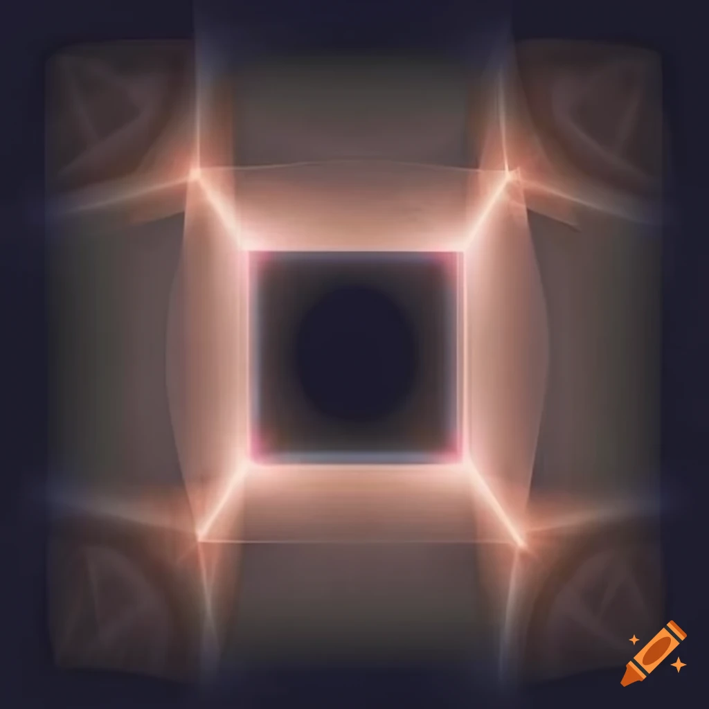 Geometric art in a light illusion shaped frame