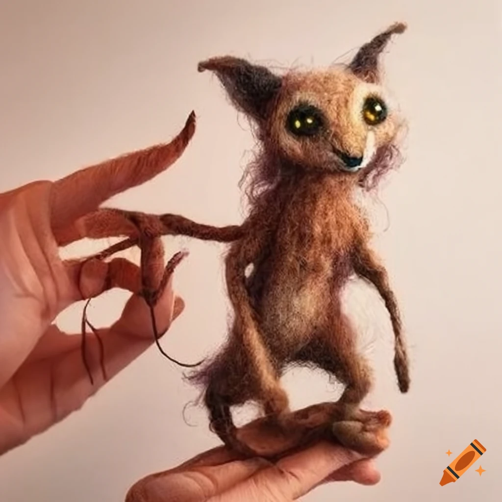 Fantasy creatures in special clothing made of felted wool