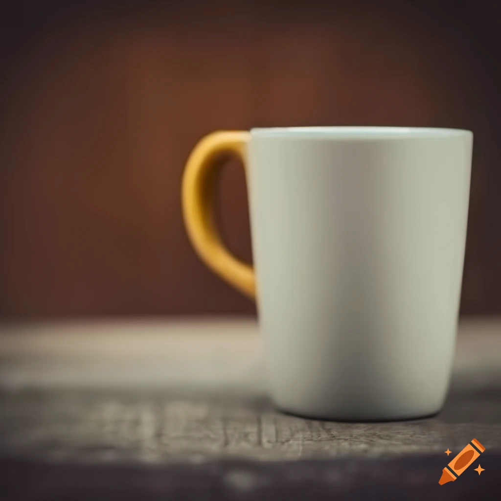 Close up of a coffee mug on a table