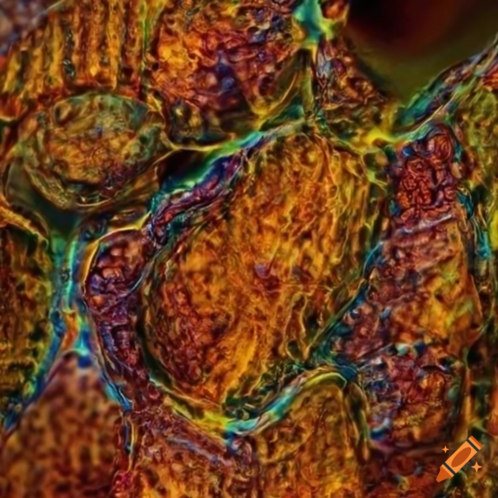 In this hyperrealistic microscopic micro photograph 📷 of a horrifying