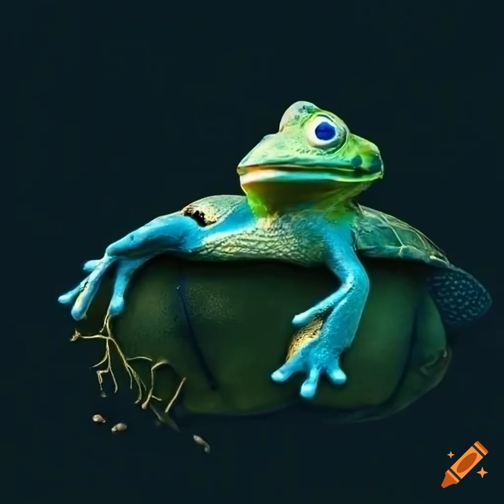 Frog on top of turtle