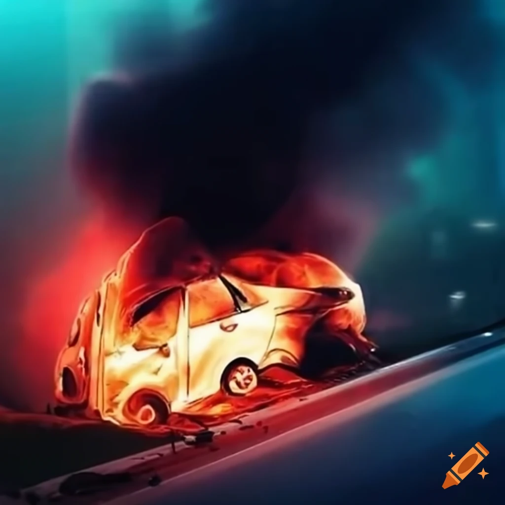 Car crash scene on Craiyon