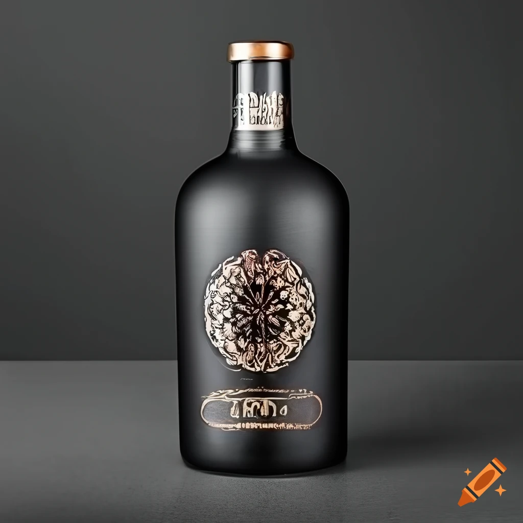 Crafted Spirit Collective premium artisan spirits bottle design with intricate patterns and unique labels