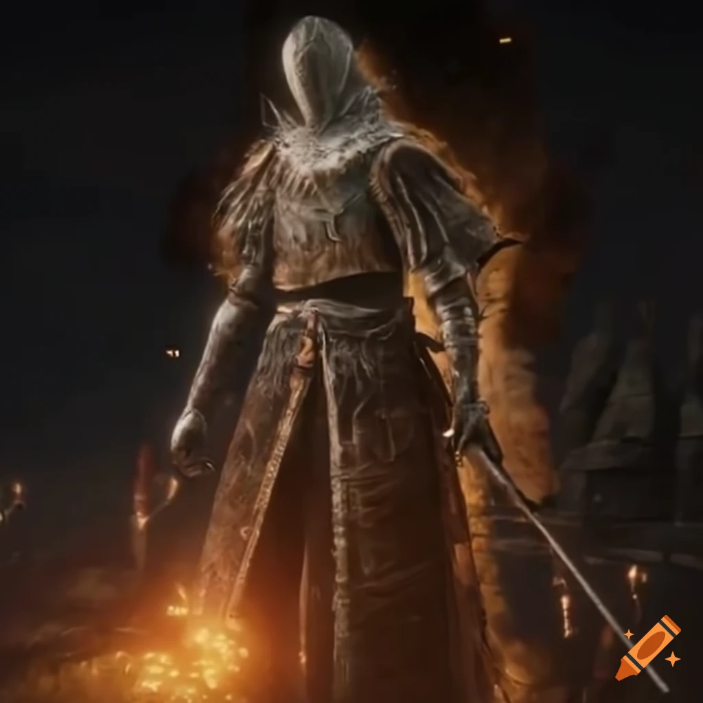 Elden Ring boss-like character on a battlefield with graves