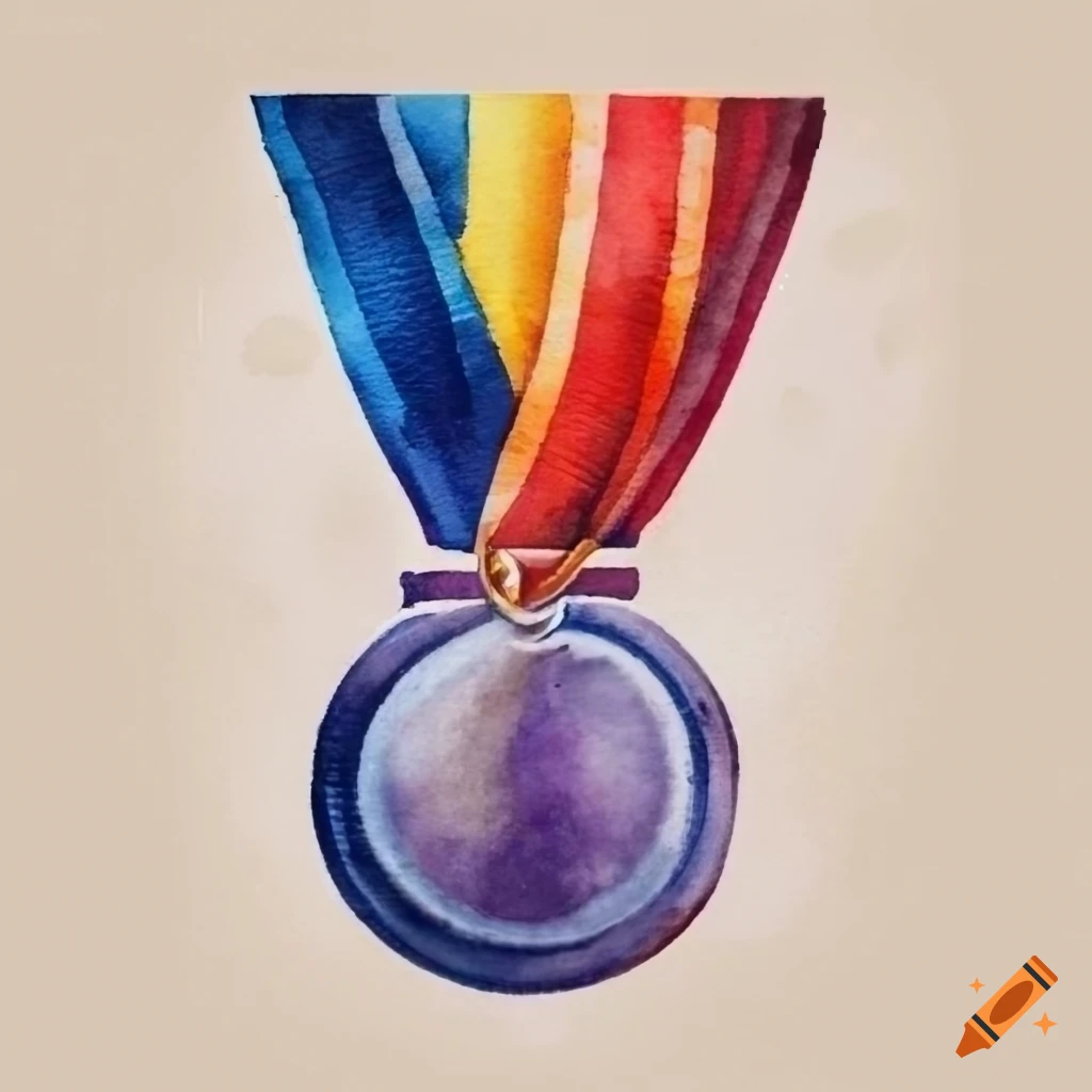Medals in watercolor style