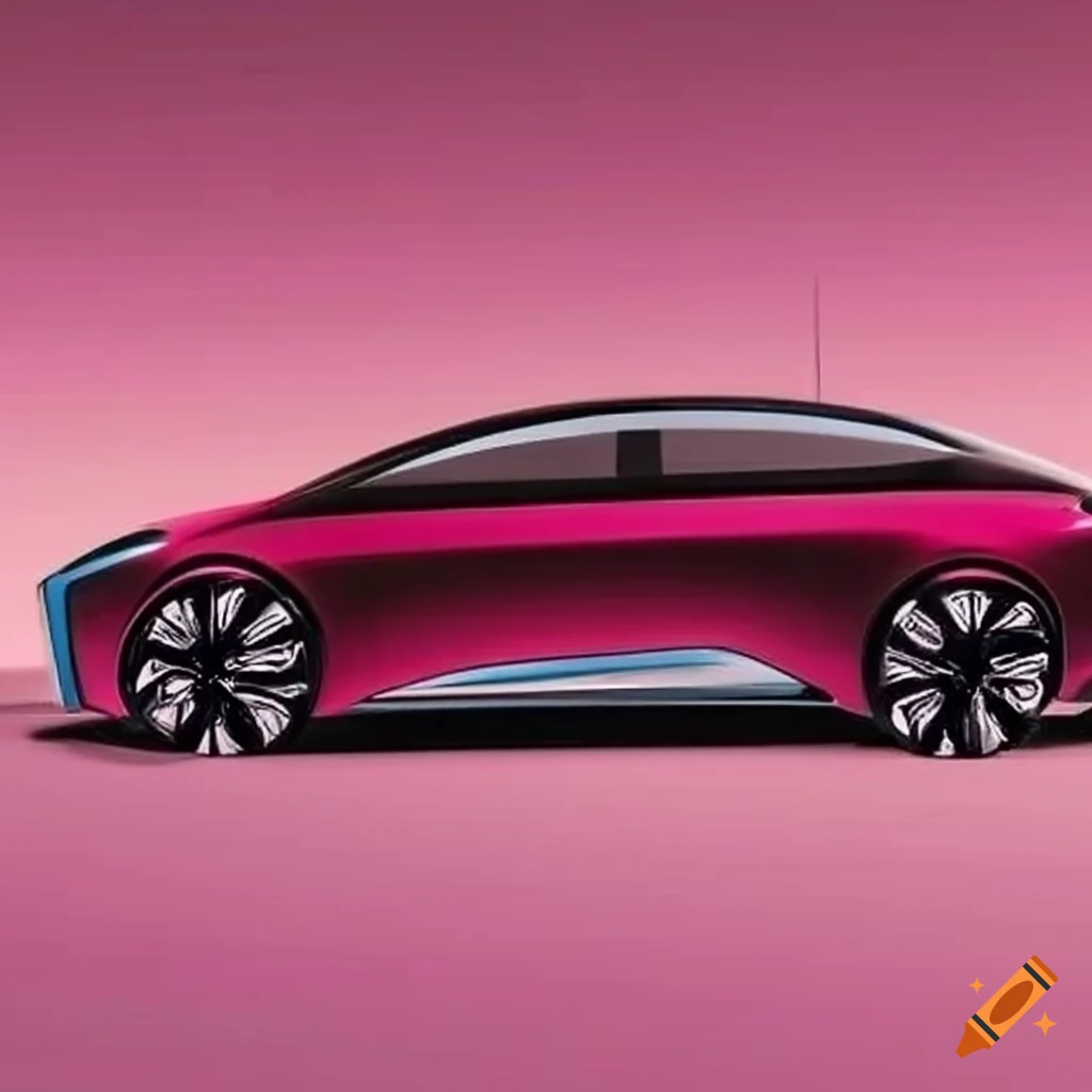 2027 Opel Aquila Concept Electric sedan design sketch on pink background