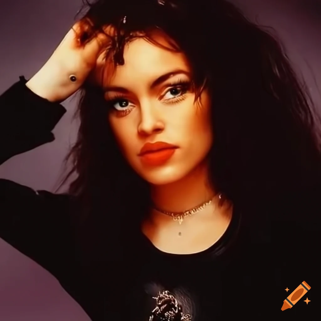 Stylish 90s rock chick on Craiyon