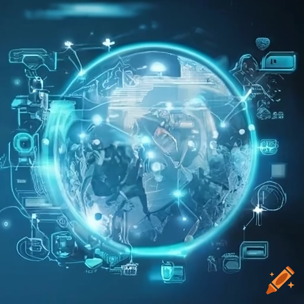 Metaphorical representation of the interconnection between technology