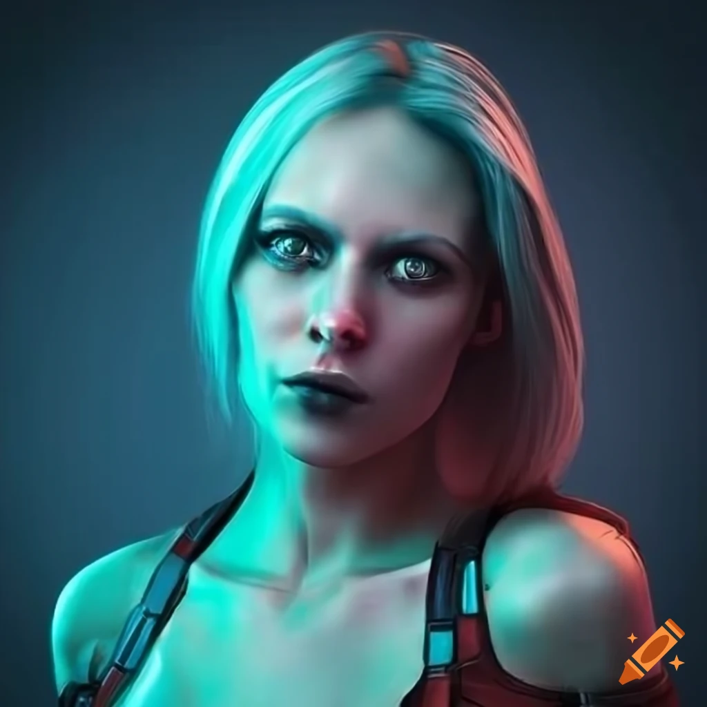 Portrait of a female in sci-fi attire on Craiyon
