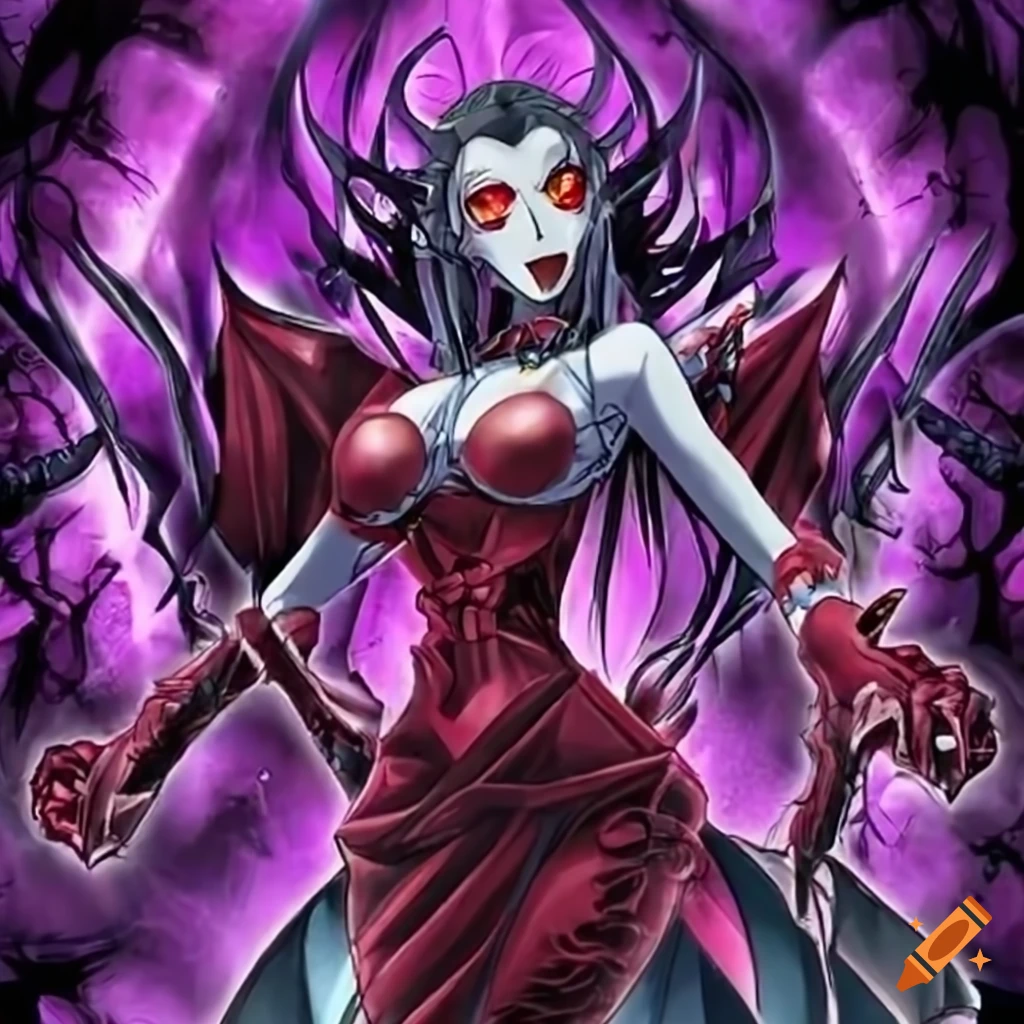 Vampire made of roses from Yu-Gi-Oh trading card game in modern style