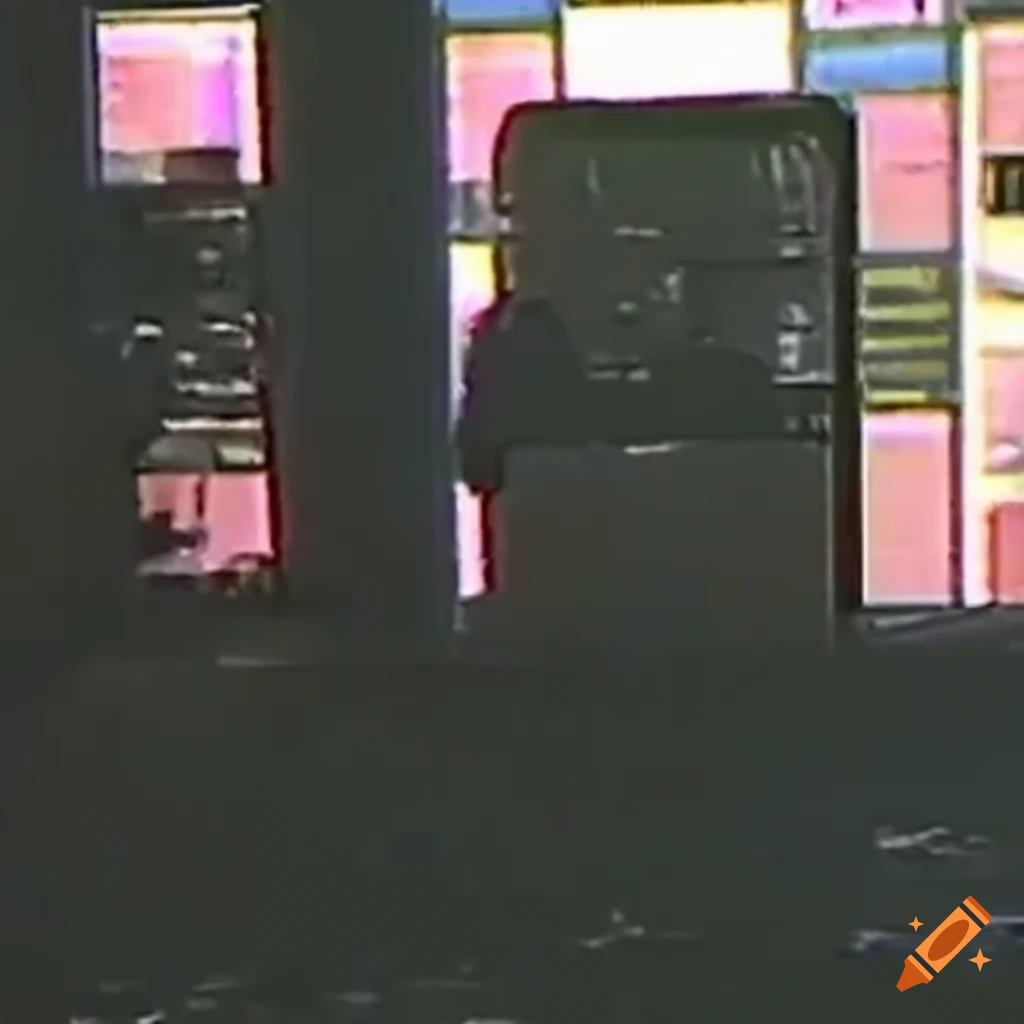 VHS footage of weary cyberpunk individuals in the evening