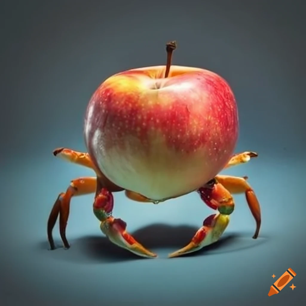 Crab with an apple shell on Craiyon