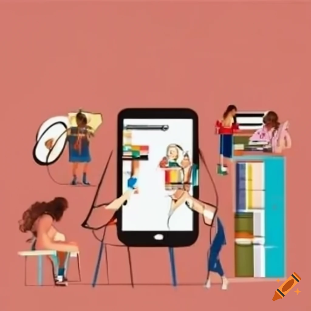 Various types of media affecting students daily life on Craiyon