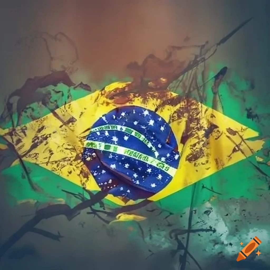 Brazilian flag and war