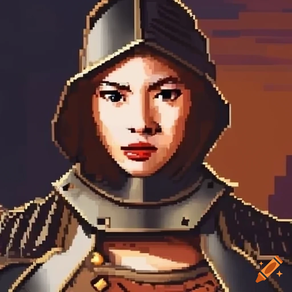 Close Up Portrait Of An Asian Female Medieval Soldier In Pixelated Video Game Art On Craiyon 0120