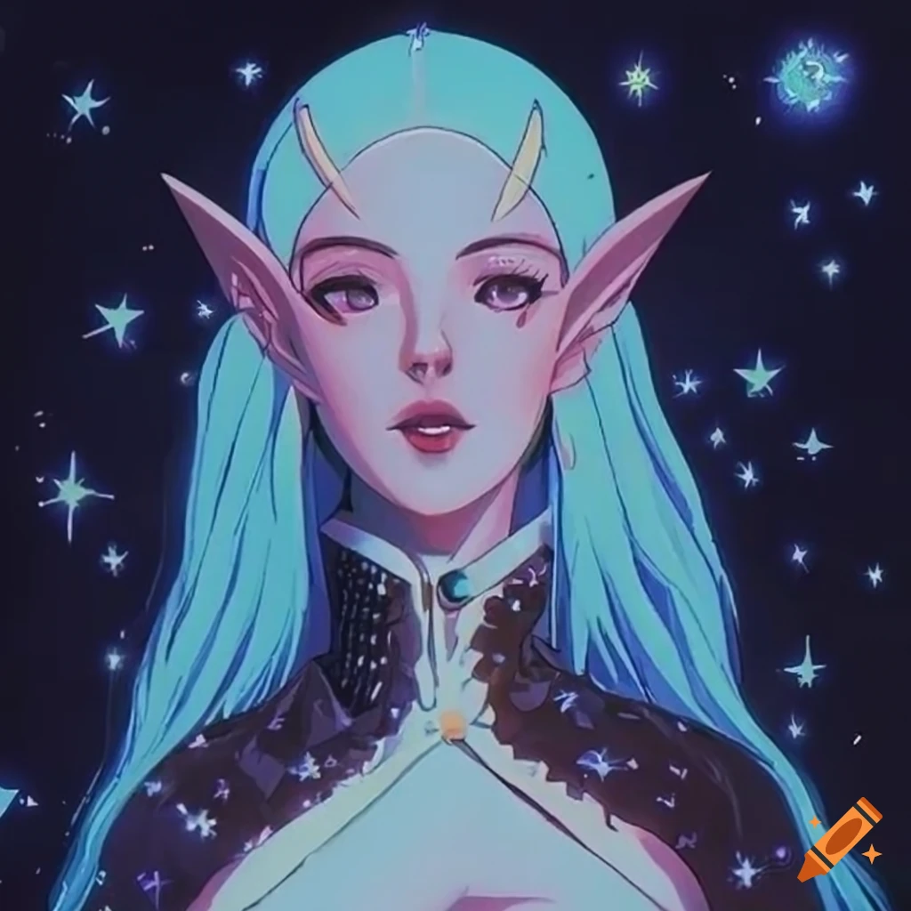 Retro Anime Celestial Elf With An Aesthetic Vibe On Craiyon 2027